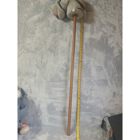 Vintage 1991 Great American Fun Corp Grey Plush Stick Hobby Horse Toy w/ Sounds - Picture 4 of 9